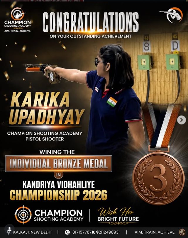 Karika Upadhyay wins Individual Bronze at the Kendriya Vidyalaya Championship 2026